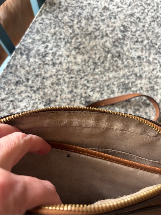 Michael Kors Tan/Brown Saffiano Crossbody Bag with Gold Hardware - Picture 6 of 7